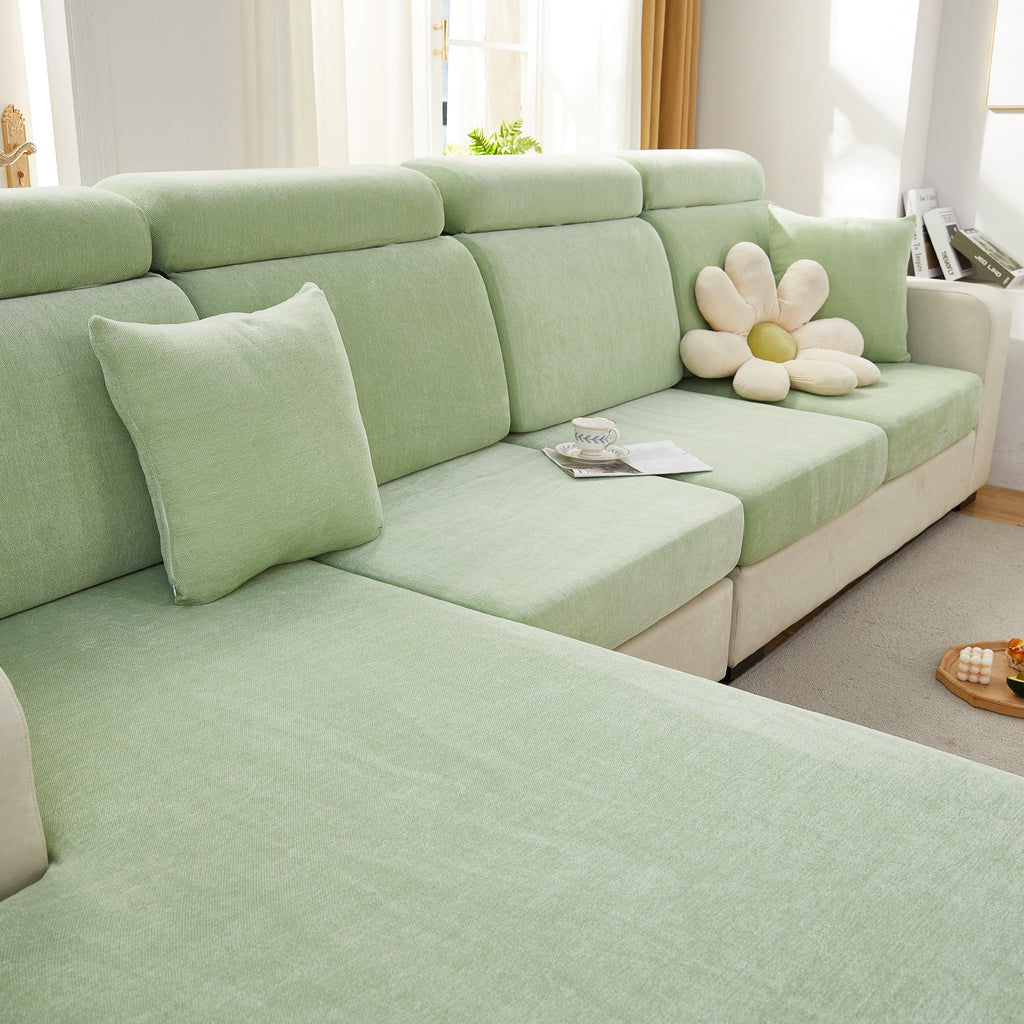 Chenille Cushion Covers for 1/2/3/4 Seater Sofas and L-shaped Couches, Furniture Covers for Pets