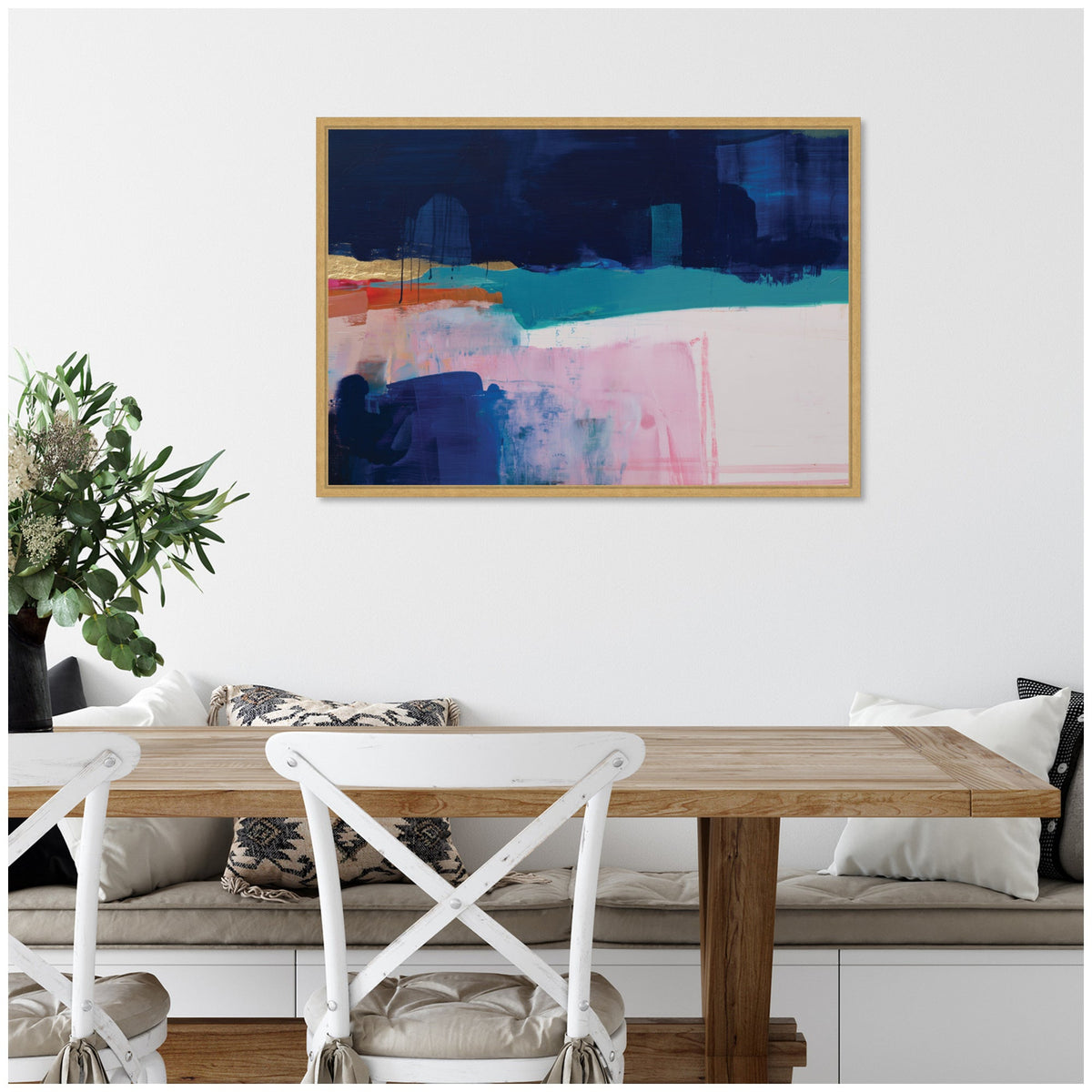 Blue Current No. 1 by Amy Lighthall Framed Canvas Wall Art Print