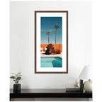 Framed Art Bison Chilling by the Pool in California by Michael Schauer