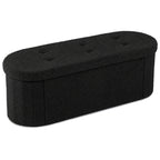 43" Folding Storage Ottoman Bench with Dividers - Teddy Fleece