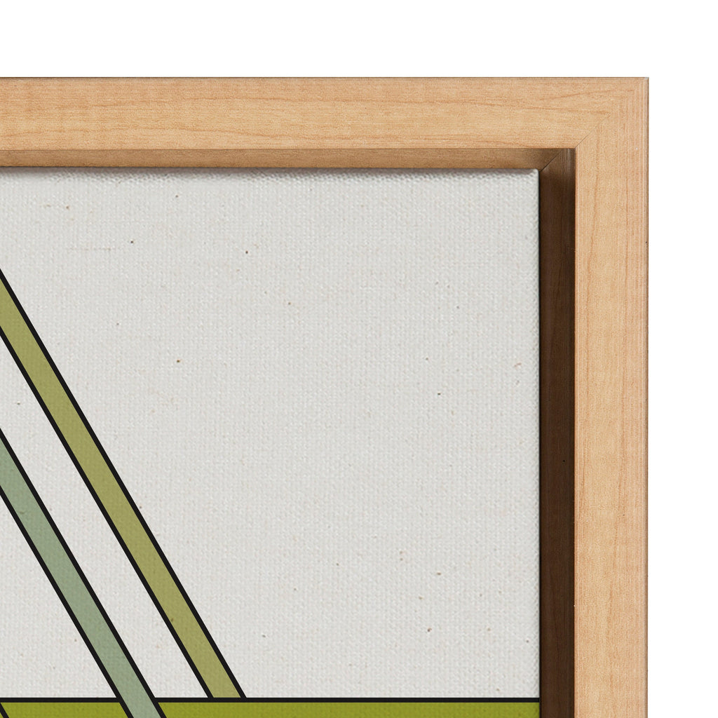 Sylvie Mid Century Modern Retro Tree Framed Canvas by The Creative Bunch Studio
