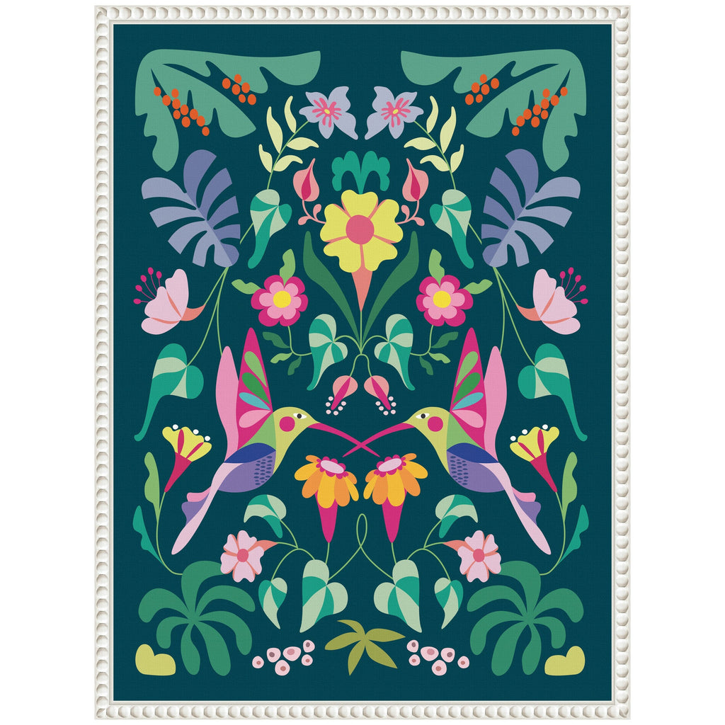 Sylvie Tropical Hummingbirds Framed Canvas by Rachel Lee