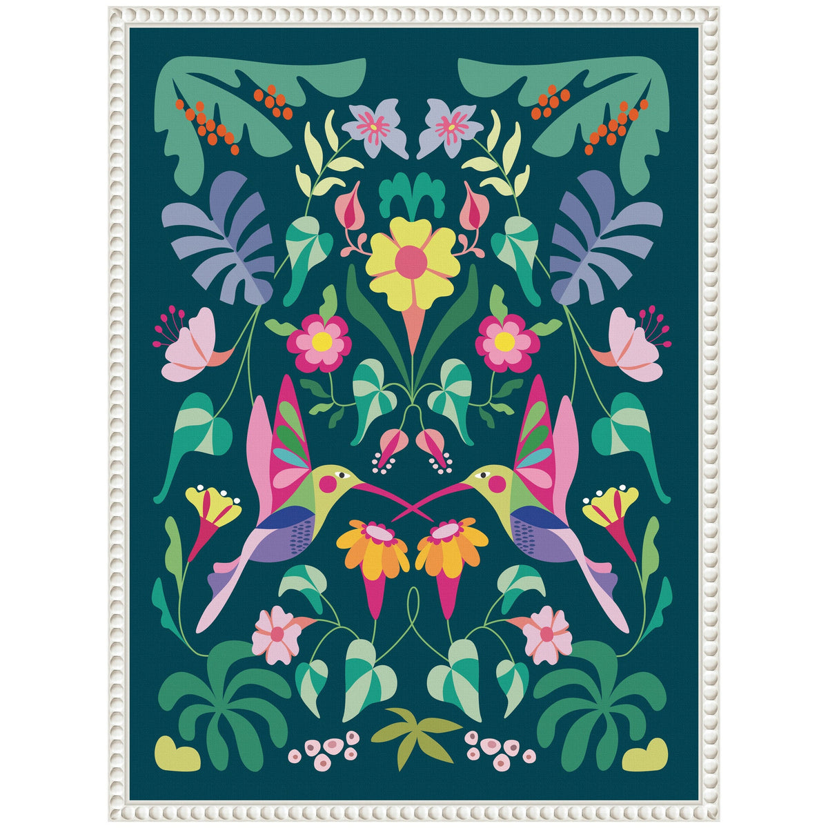 Sylvie Tropical Hummingbirds Framed Canvas by Rachel Lee
