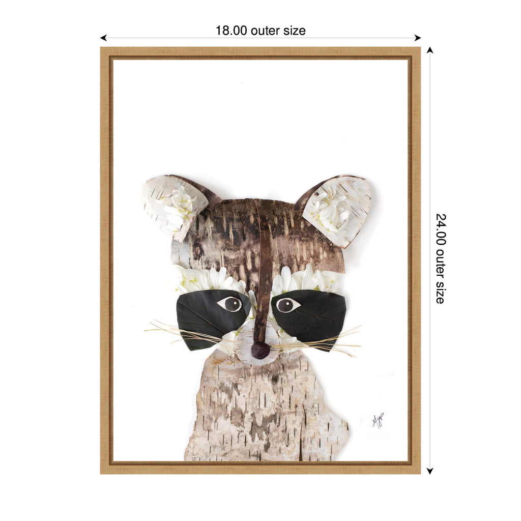 Raccoon by Madeline Jeppesen Framed Canvas Wall Art Print