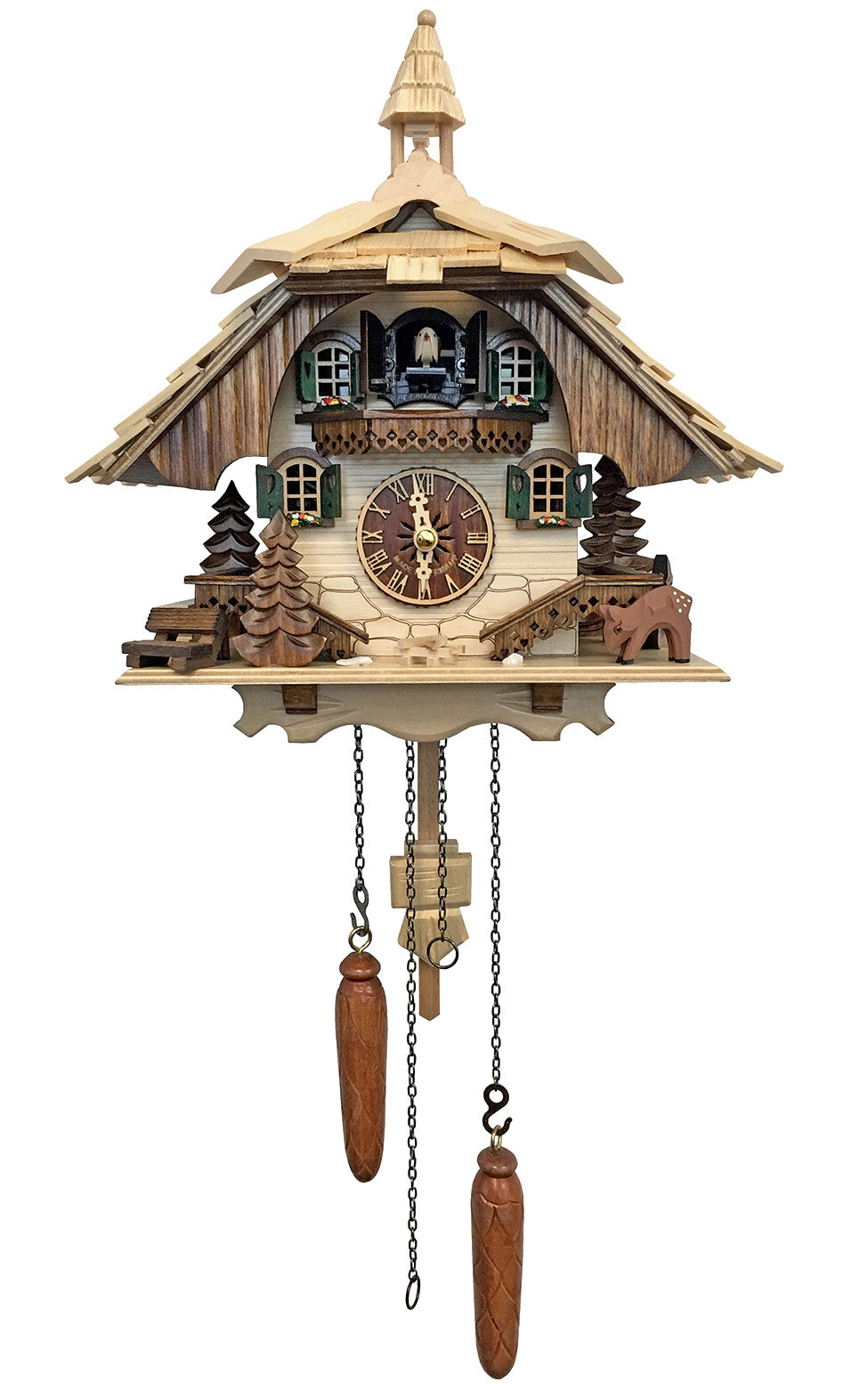 Alexander Taron 444-7Qm Engstler Battery-Operated Cuckoo Clock-Full Size, Multi