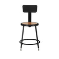 18.5 26.5 Inch Height Adjustable Heavy Duty Steel Stool With Backrest, Black