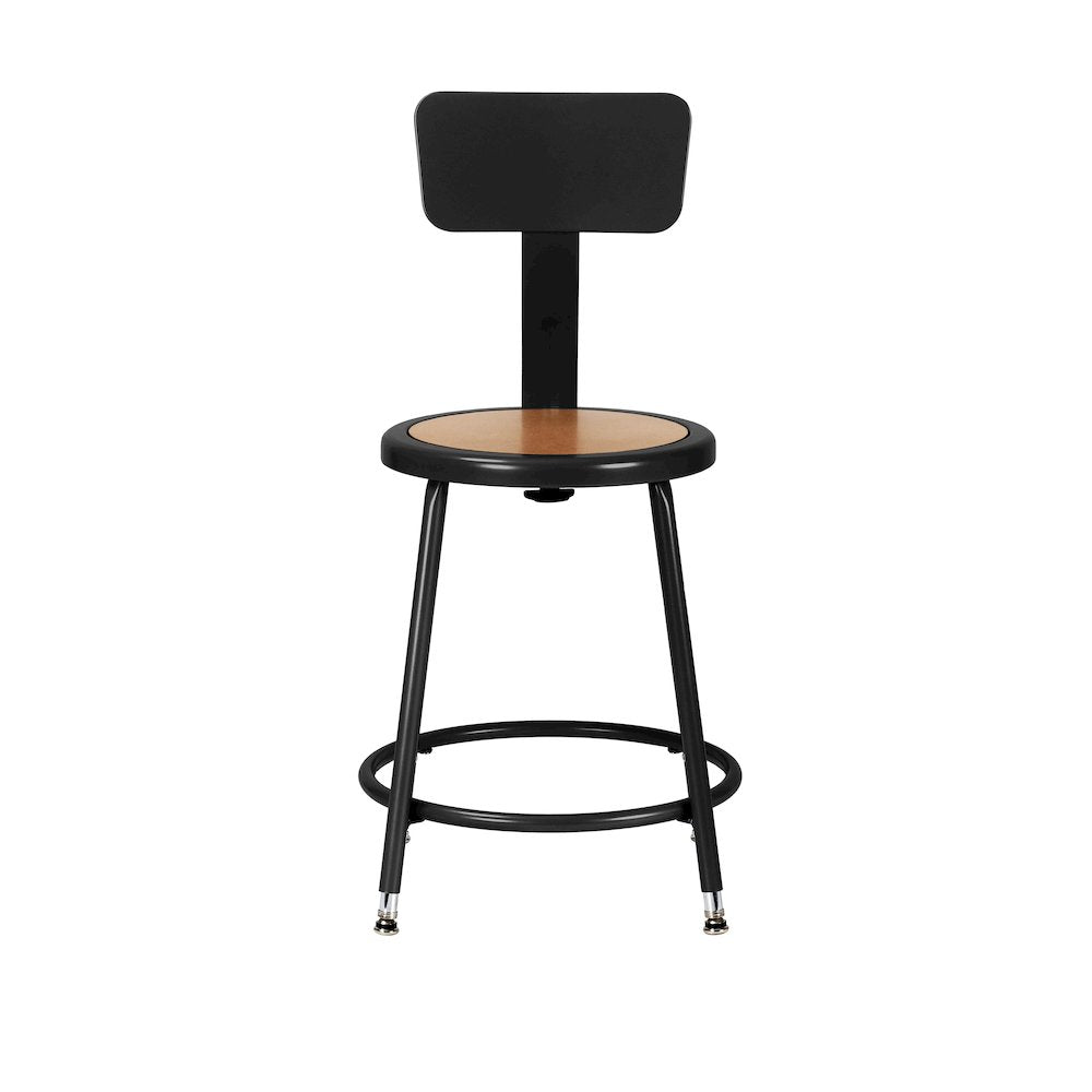 18.5 26.5 Inch Height Adjustable Heavy Duty Steel Stool With Backrest, Black