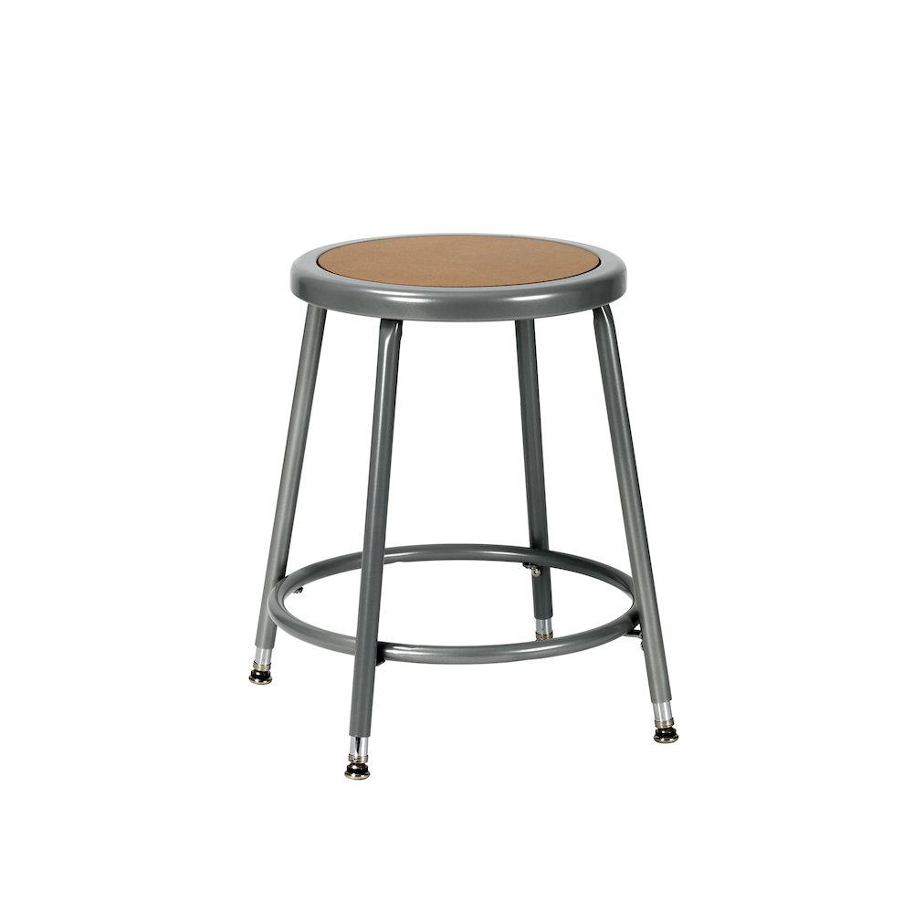 18.5 26.5 Inch Height Adjustable Heavy Duty Steel Stool, Grey
