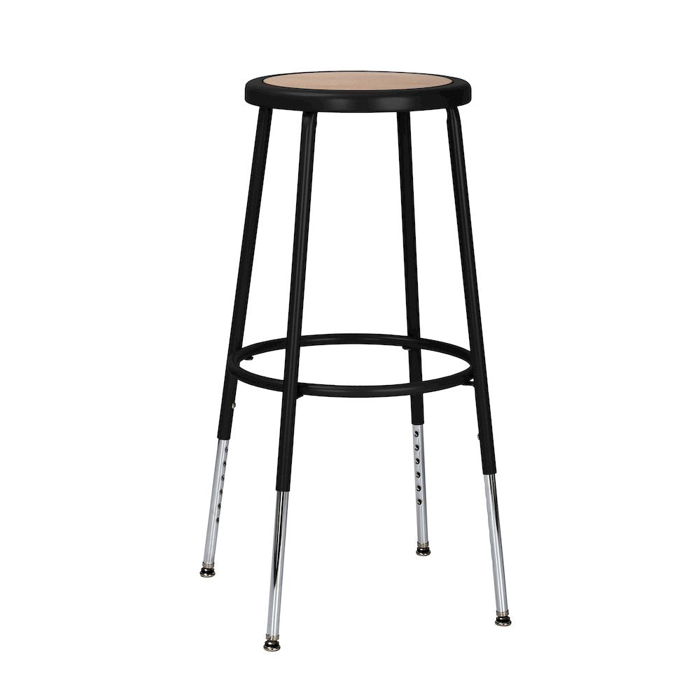 24.5 32.5 Inch Height Adjustable Heavy Duty Steel Stool, Black
