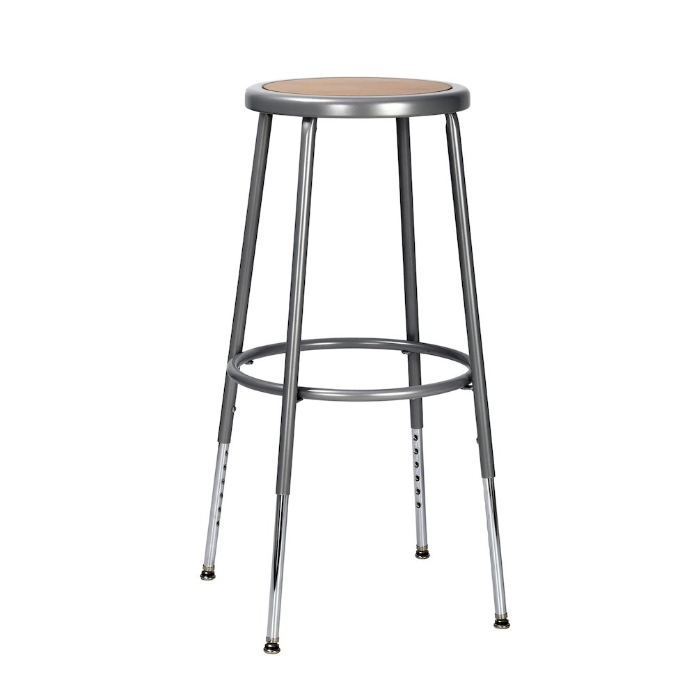 24.5 32.5 Inch Height Adjustable Heavy Duty Steel Stool, Grey