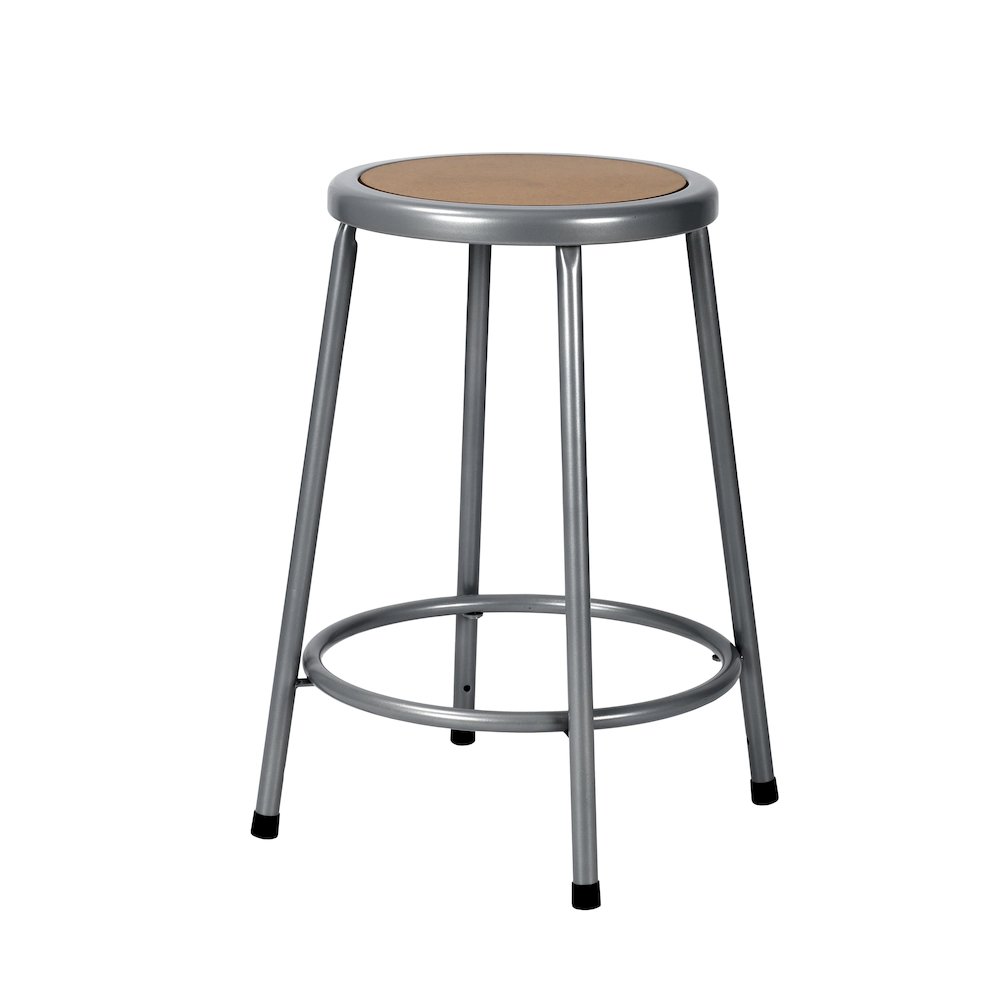 24 Inch Heavy Duty Steel Stool, Grey