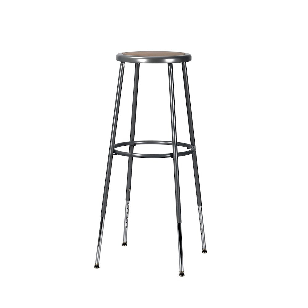 30.5 38.5 Inch Height Adjustable Heavy Duty Steel Stool, Grey