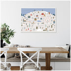 Sylvie Framed Canvas A Winter Village by Vicky Yorke