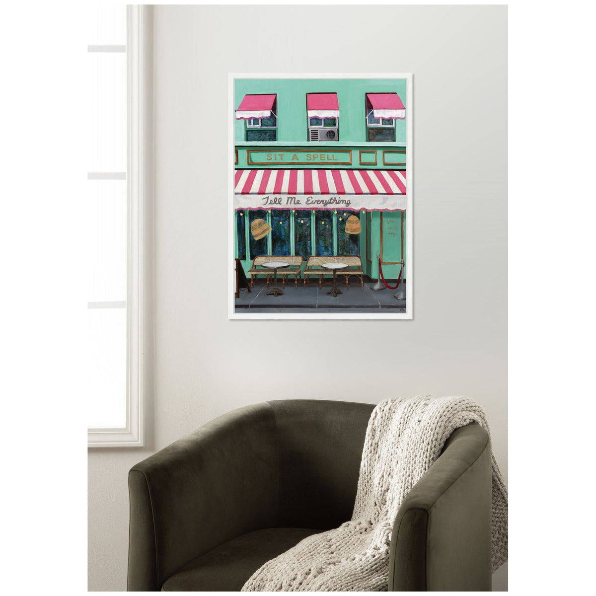 Sit A Spell by Krista V. Allenstein Framed Canvas Wall Art Print