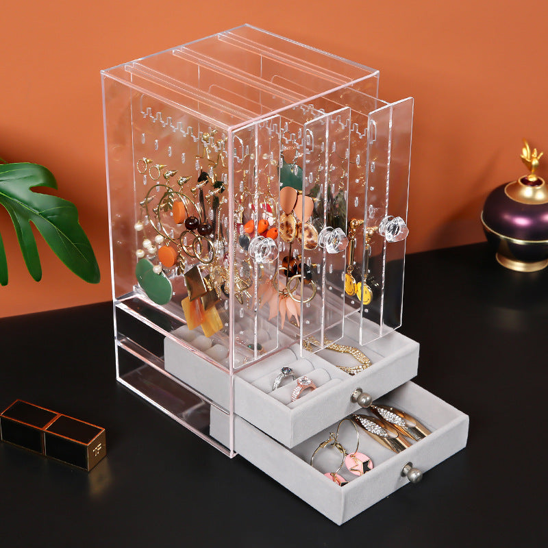 CasaFoyer Acrylic Transparent Jewelry & cosmetic Storage Box with Drawers