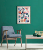 Sylvie Mid Century Succulents Framed Canvas by Rachel Lee of My Dream Wall