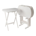 Corbett 5-Pc Oversized Snack Table Set, White