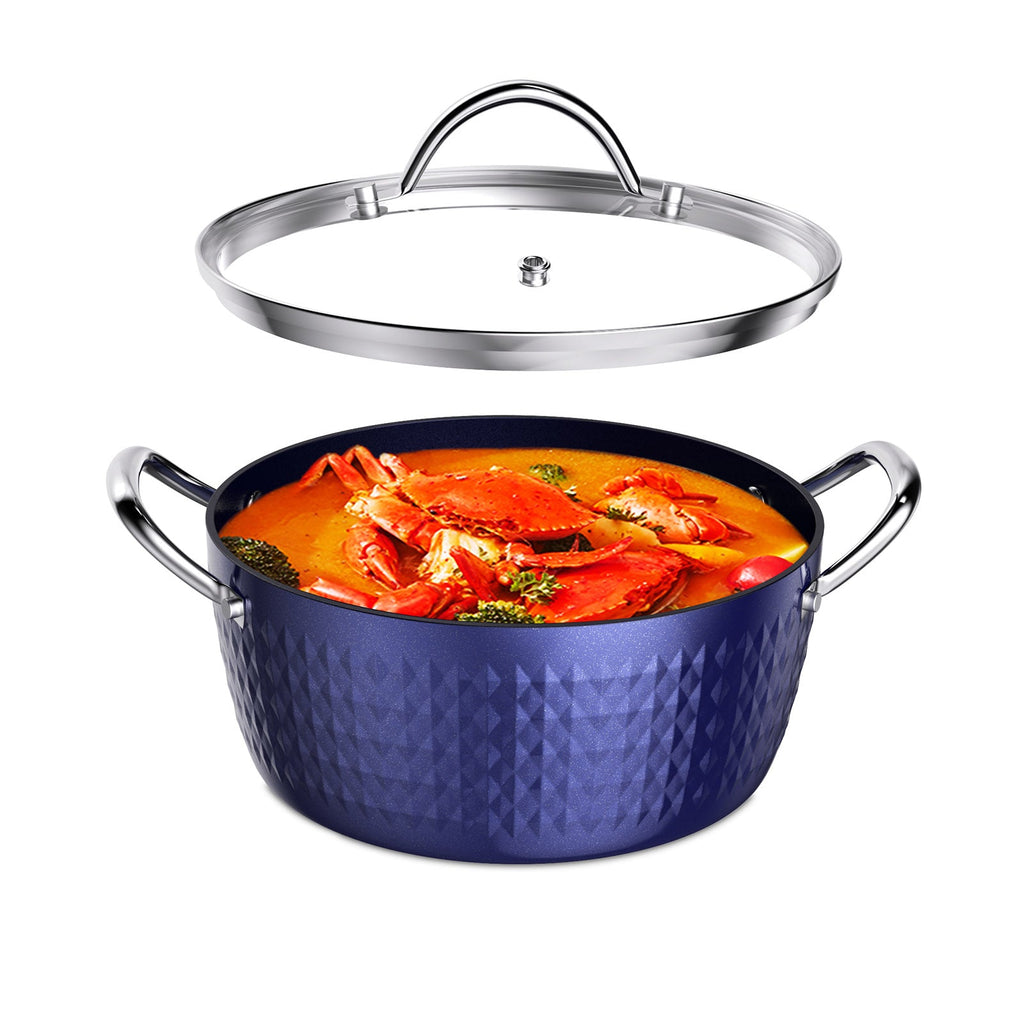 CasaFoyer 24cm Induction Casserole Dish with Lid - 2.2L Non-Stick Stock Pot