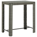 vidaXL Garden Bar Table Gray 39.4''x23.8''x43.5'' Poly Rattan