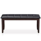 Upholstered Bench with Tufted Seat and Wood Legs, 45.5"