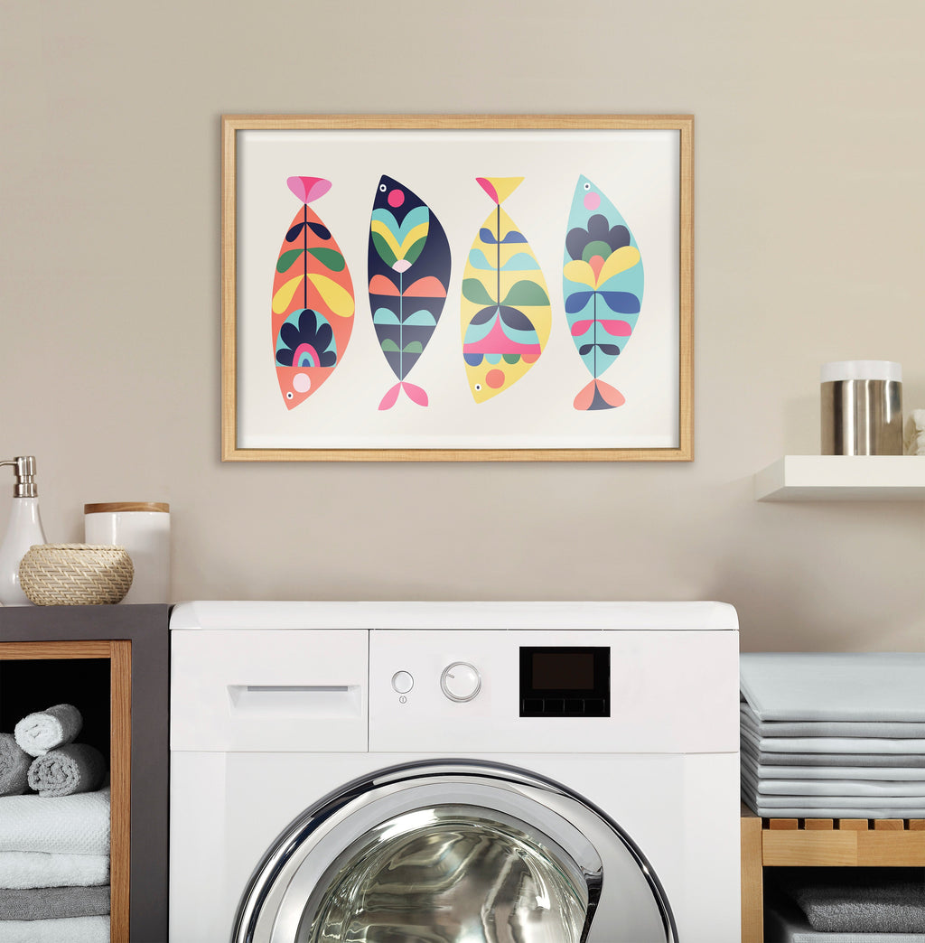 Blake MCM Fish Framed Printed Glass by Rachel Lee of My Dream Wall