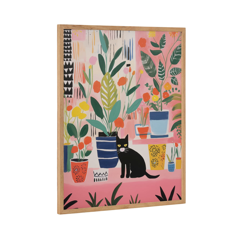 Gallery Whimsical Houseplants and a Black Kitty Cat Print by The Creative Bunch Studio
