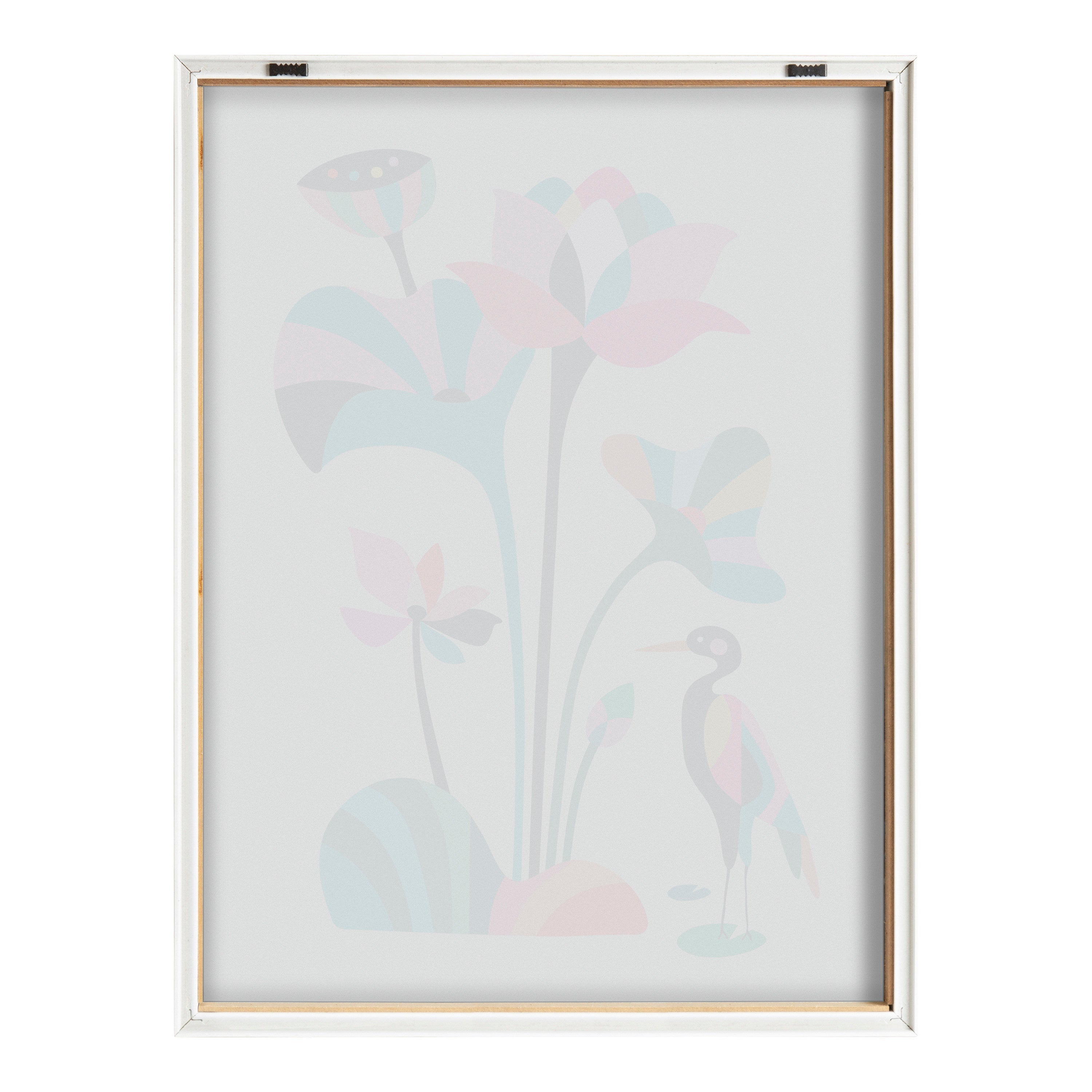 Blake Mid Century Modern Lotus Framed Printed Glass by Rachel Lee of My Dream Wall