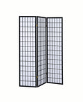 Transitional ThreePanel Black Folding Screen
