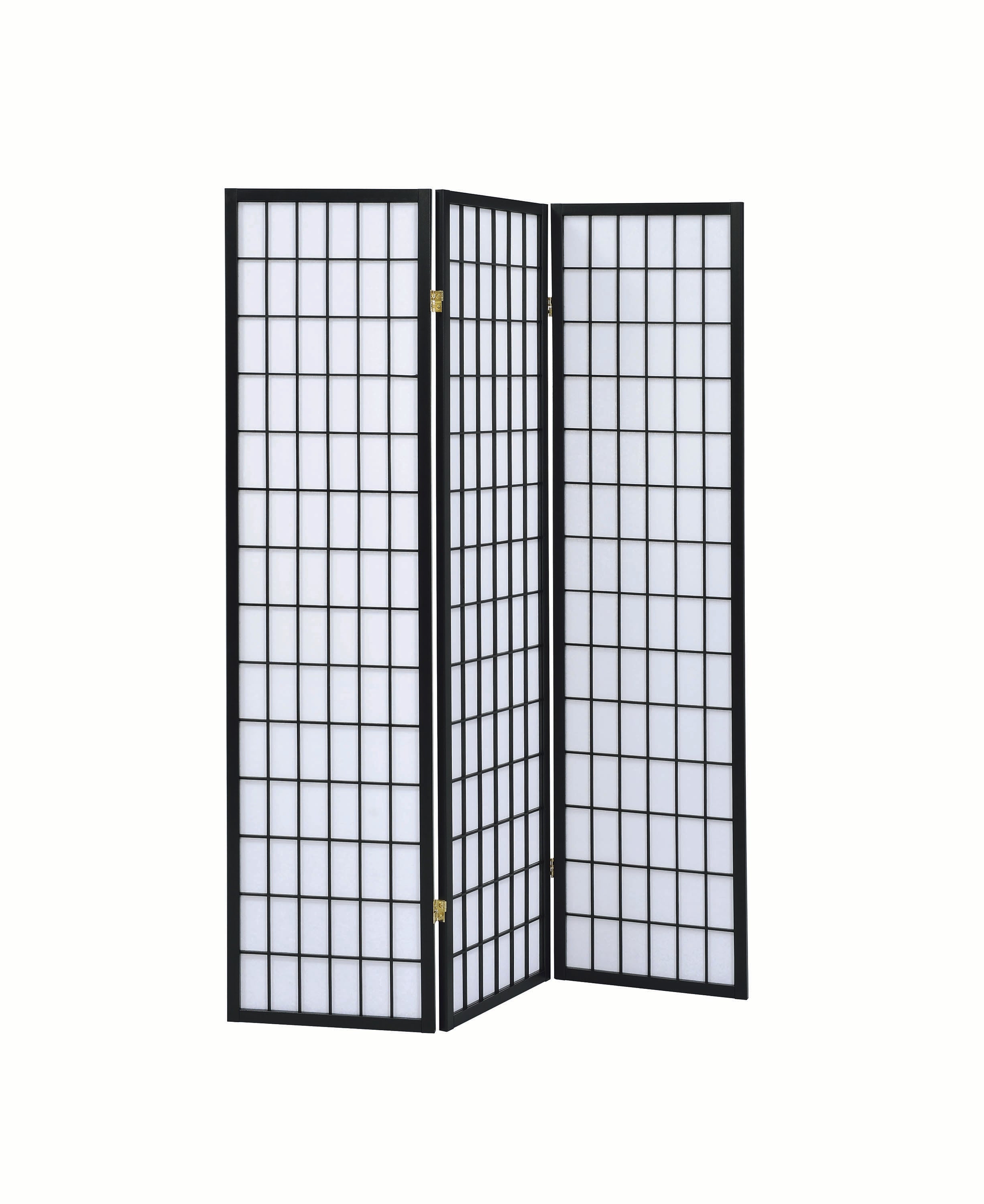 Transitional ThreePanel Black Folding Screen