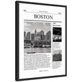 Boston Article by Megan Ryan Framed Canvas Wall Art Print