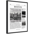 Boston Article by Megan Ryan Framed Canvas Wall Art Print