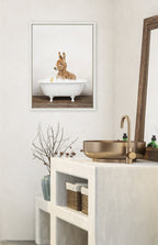 Sylvie Baby Donkey in Rustic Bath Framed Canvas by Amy Peterson Art Studio