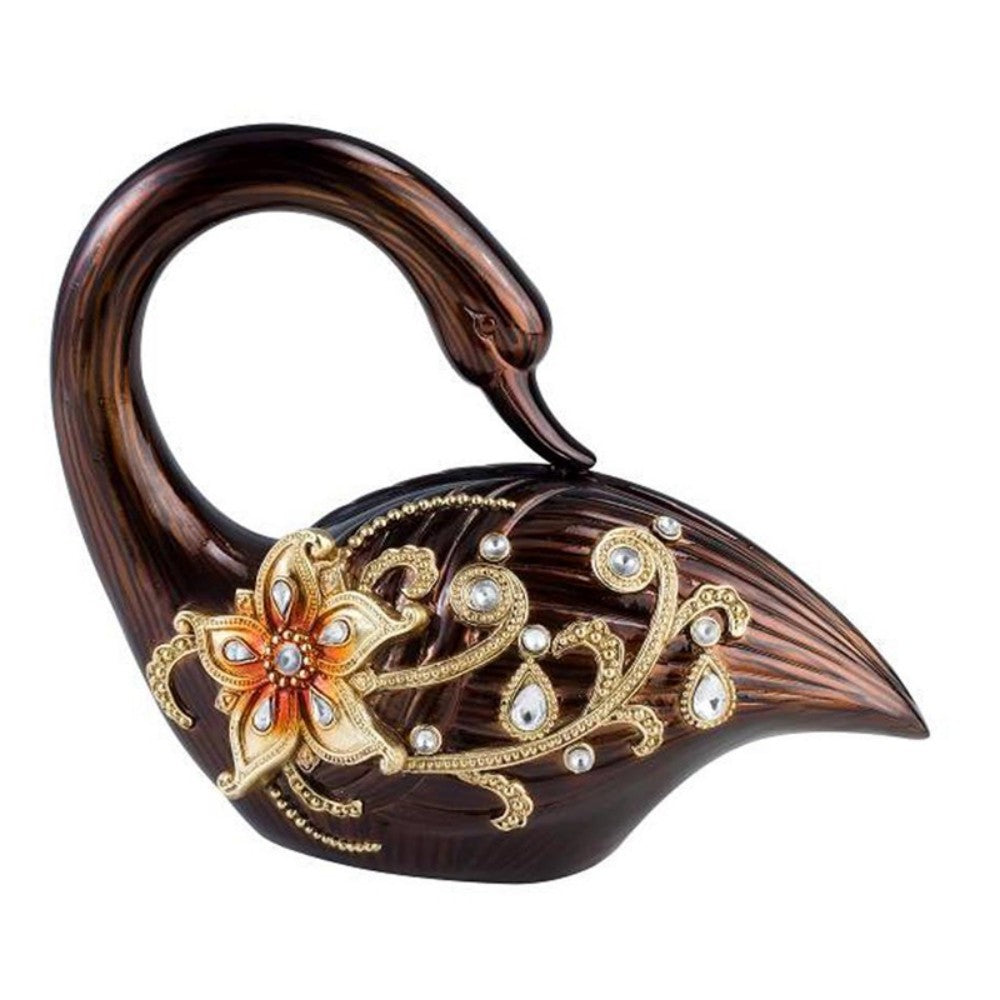 HomeRoots 10' Bronze and Gold Polyresin Dove Statue Sculpture