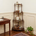 39 Brown Wood Four Tier Corner Bookcase
