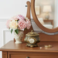 9 Bronze Gold And White Resin Floral Scroll Jewelry Box With Lacquer and High-Gloss Finishes
