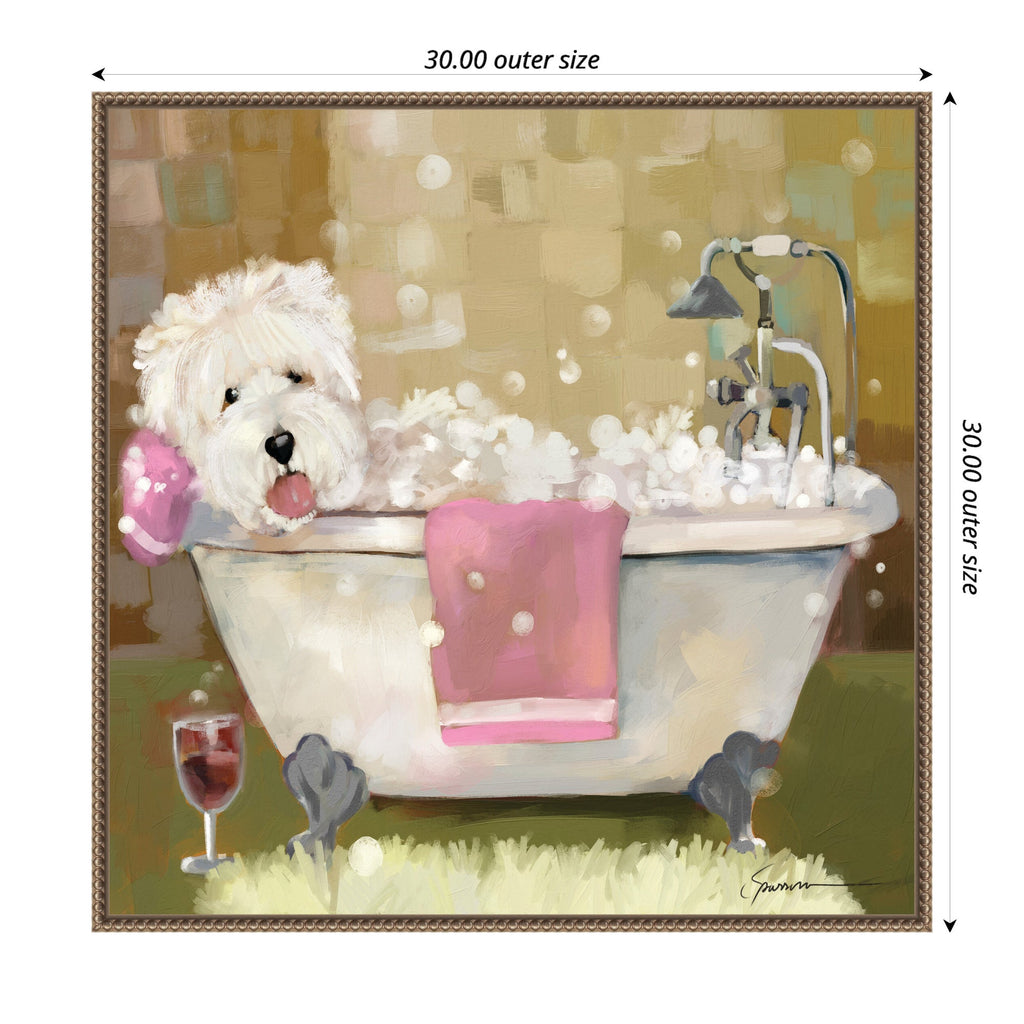 Sylvie Tiny Bubbles Framed Canvas by Mary Sparrow