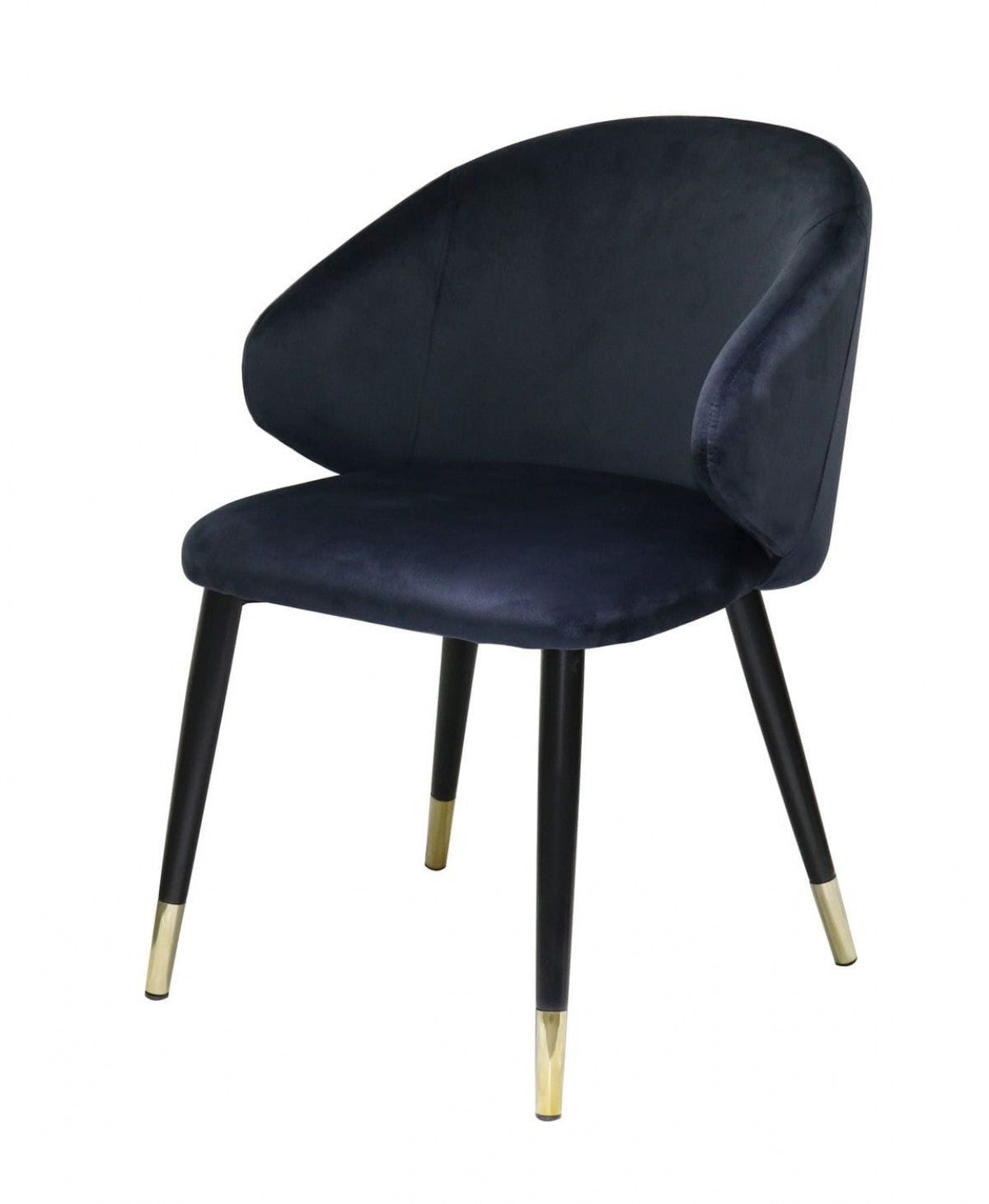 Set Of Two Blue Velvet Dining Chairs