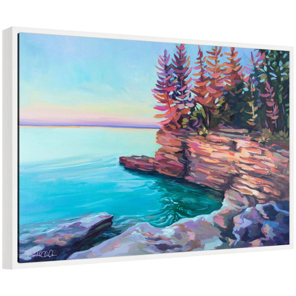 Sylvie Cave Point at Sunrise Framed Canvas by Rachel Christopoulos