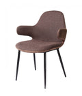 33 Stylish Brown Fabric and Faux Leather Accent Chair