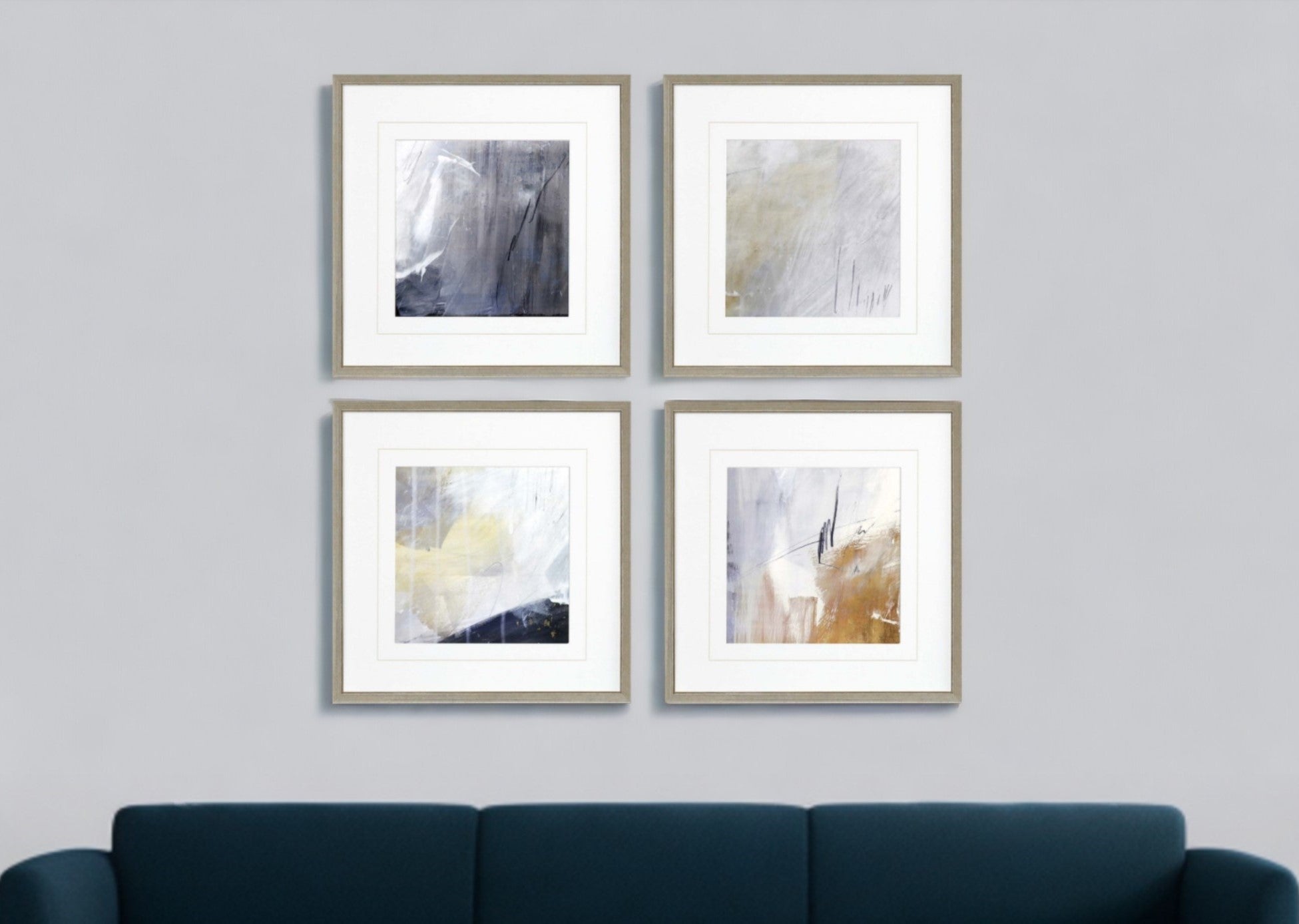 Set Of Four Nightscape I Gold Framed Print Wall Art