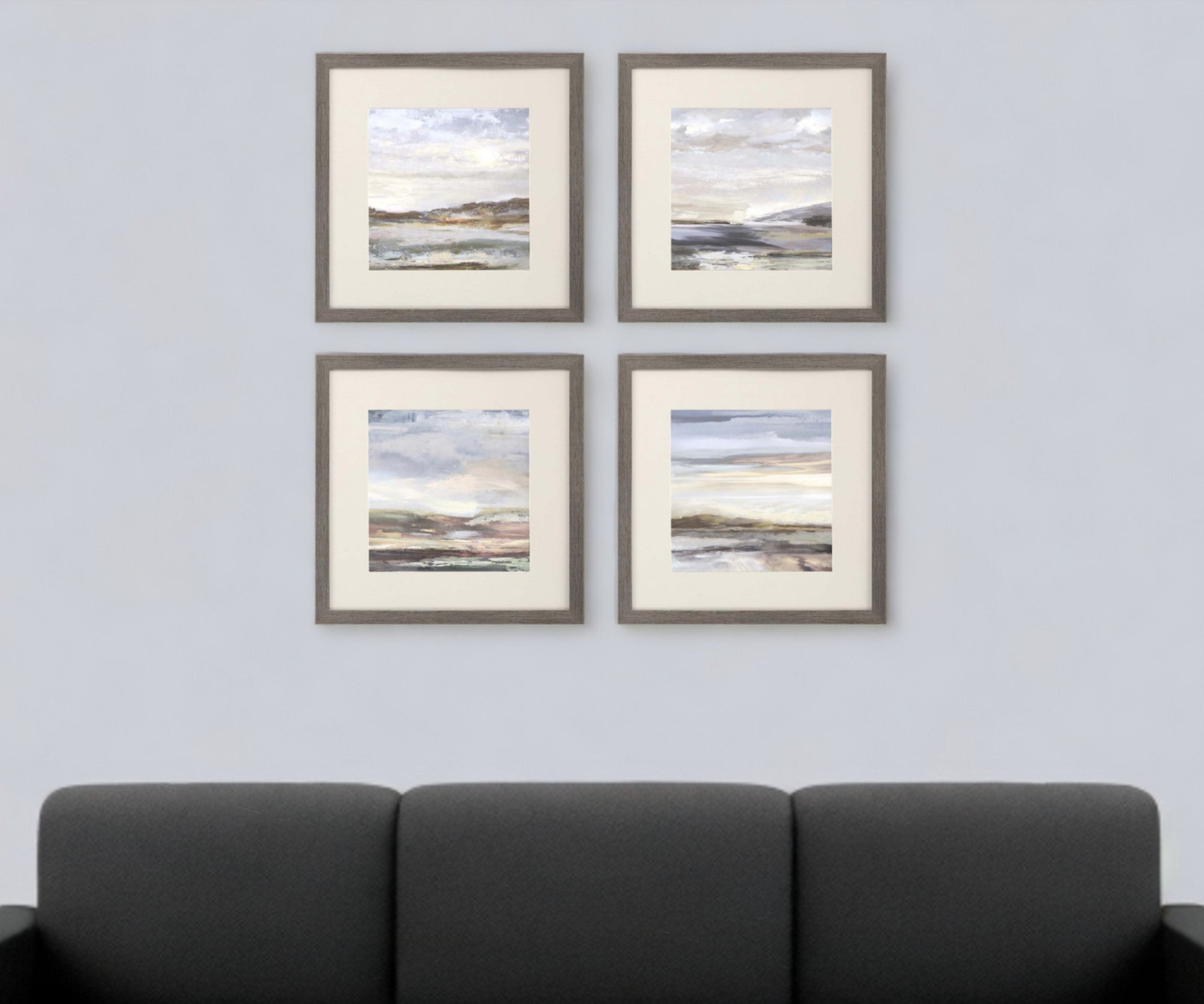Set Of Four Tirwedd II Silver Framed Print Wall Art