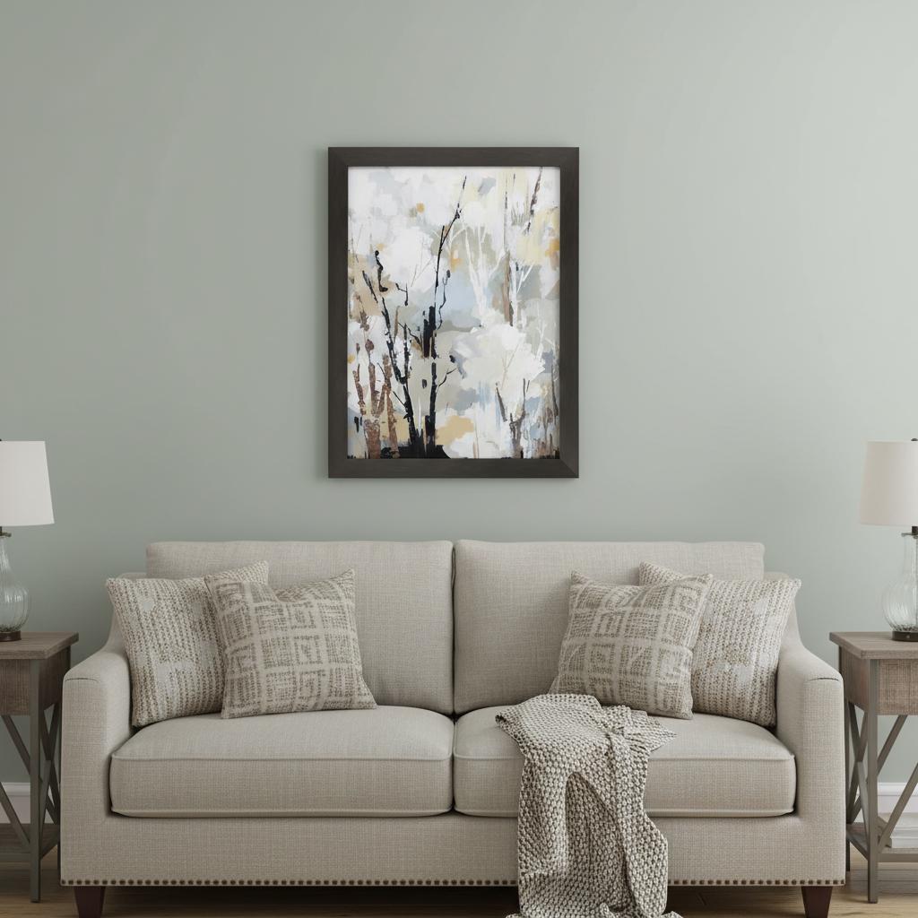 Silversong Birch II Brown Framed Print Wall Art