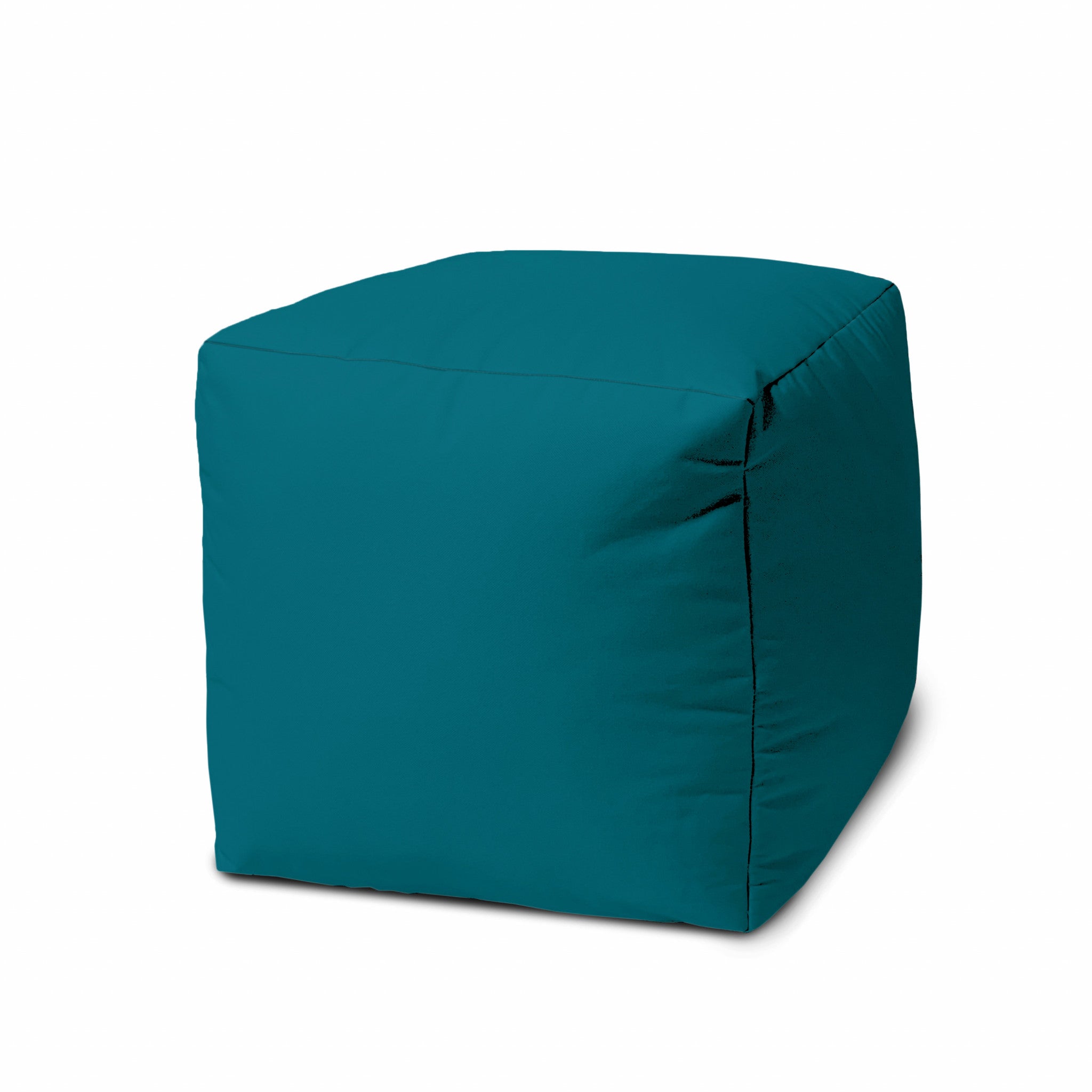 17'' Cool Dark Teal Solid Color Indoor Outdoor Pouf Ottoman