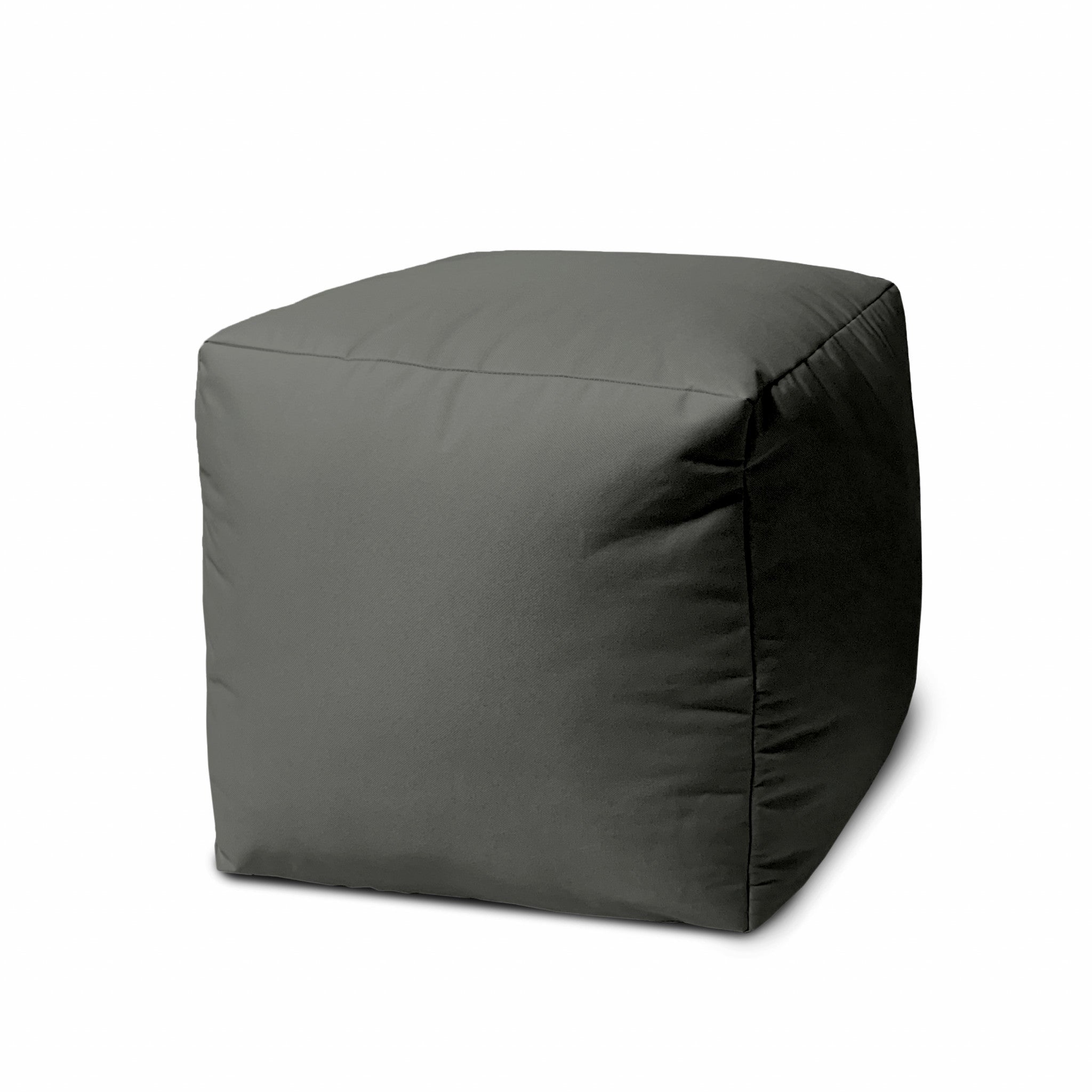 17'' Cool Dark Gray Solid Color Indoor Outdoor Pouf Ottoman