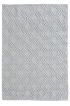 HomeRoots Grey PET Yarn 6’ x 9’ Gray Diamond Lattice Modern Area Rug