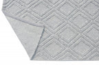HomeRoots Grey PET Yarn 6’ x 9’ Gray Diamond Lattice Modern Area Rug