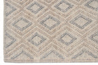 HomeRoots Natural/Grey PET Yarn 5’ x 7’ Tan Gray Diamond Lattice Modern Area Rug