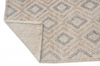 HomeRoots Natural/Grey PET Yarn 5’ x 7’ Tan Gray Diamond Lattice Modern Area Rug