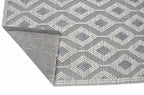 HomeRoots Ivory/Grey PET Yarn 5’ x 7’ Ivory Gray Diamond Trellis Modern Area Rug