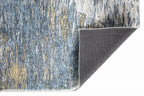 HomeRoots Blue/Gold Polyester 8’ x 10’ Blue Gold Abstract Painting Modern Area Rug